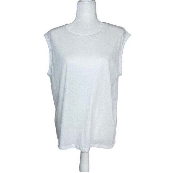 Everlane Women's NWT White Activewear The Air‎ Muscle Tank Top Large/C42 - Picture 1 of 10
